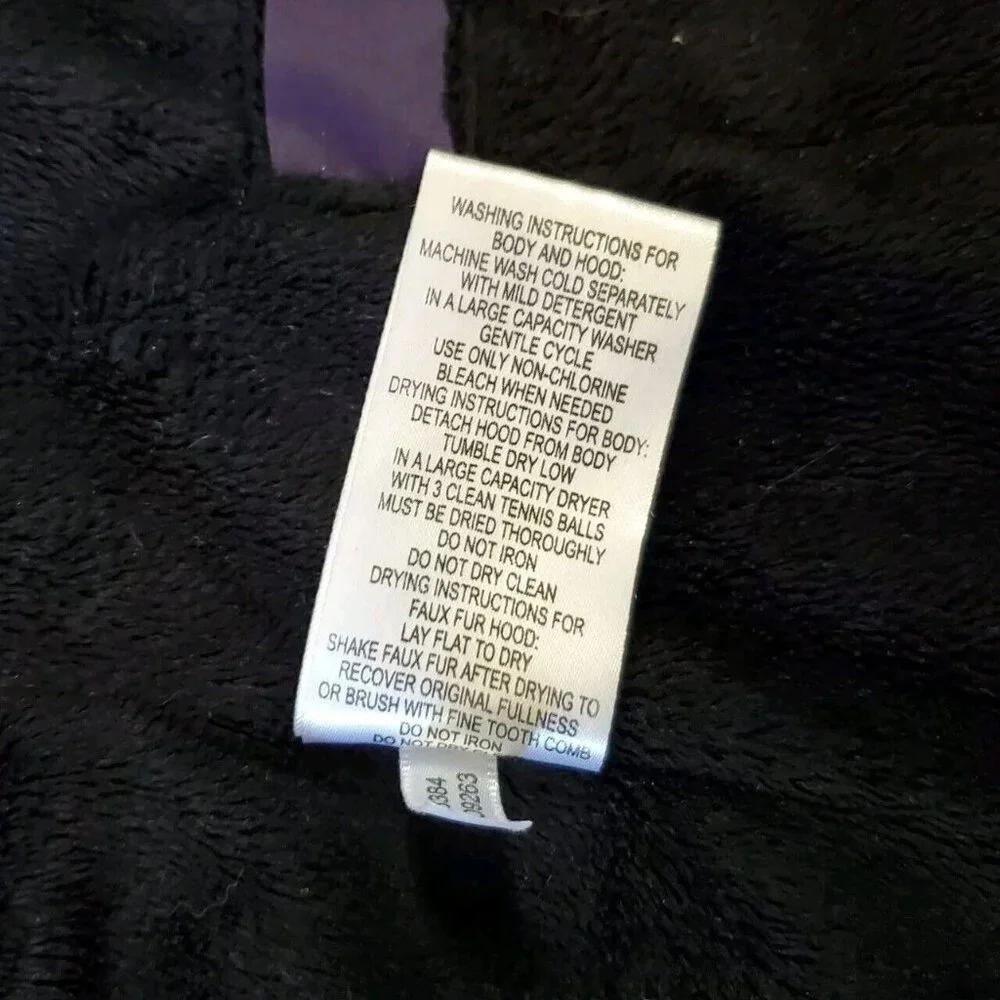 Calvin Klein Womens Down Puffer Coat L Purple Gray Faux Fur Trim Removable Hood - Picture 8 of 16